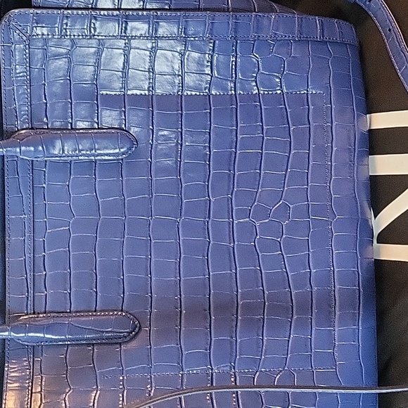 Ralph Lauren leather embossed royal blue tote bag with shoulder strap & dust bag - Picture 7 of 8
